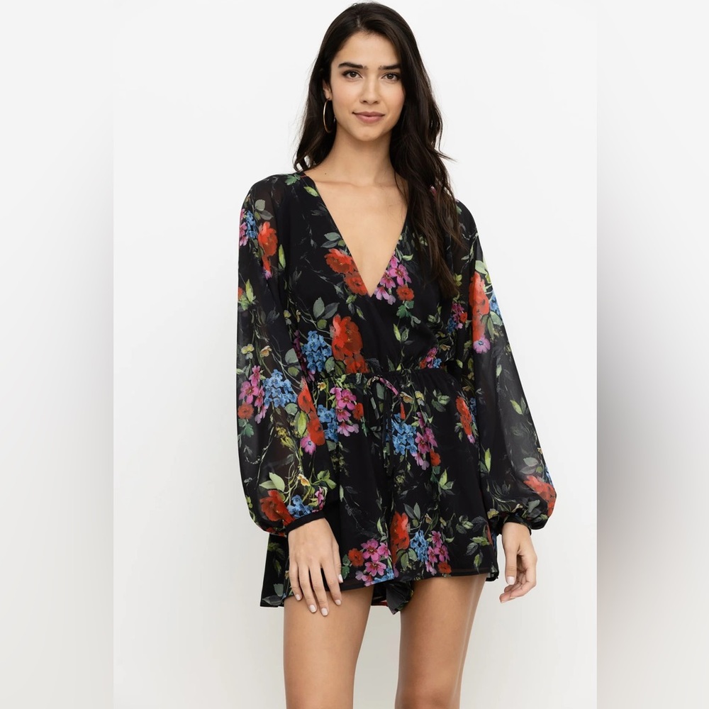 Yumi Kim Naomi Romper in ‘It’s Magic Black’ Medium